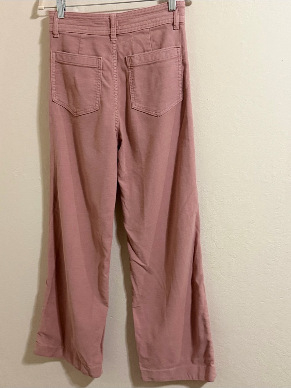 Faherty Stretch Terry Harbor Pants Mauve Pink Wide Leg High Rise Size 27 cotton - Picture 7 of 12
